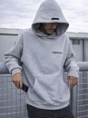 Fear of God Essentials Pullover Hoodie Gray Size L